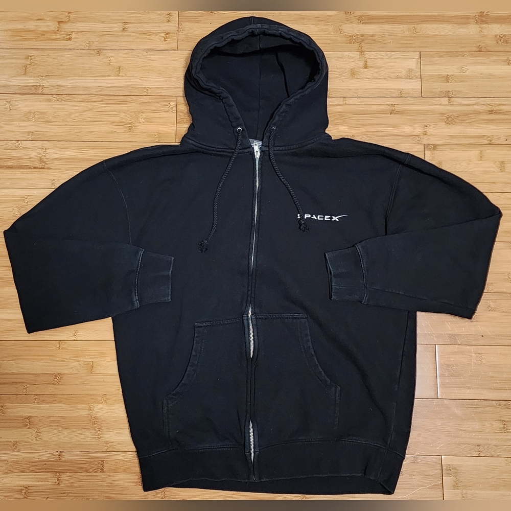 Space X Falcon 9 F9 Logo Hoodie Sweatshirt Men's Large Pullover Casual Outdoor